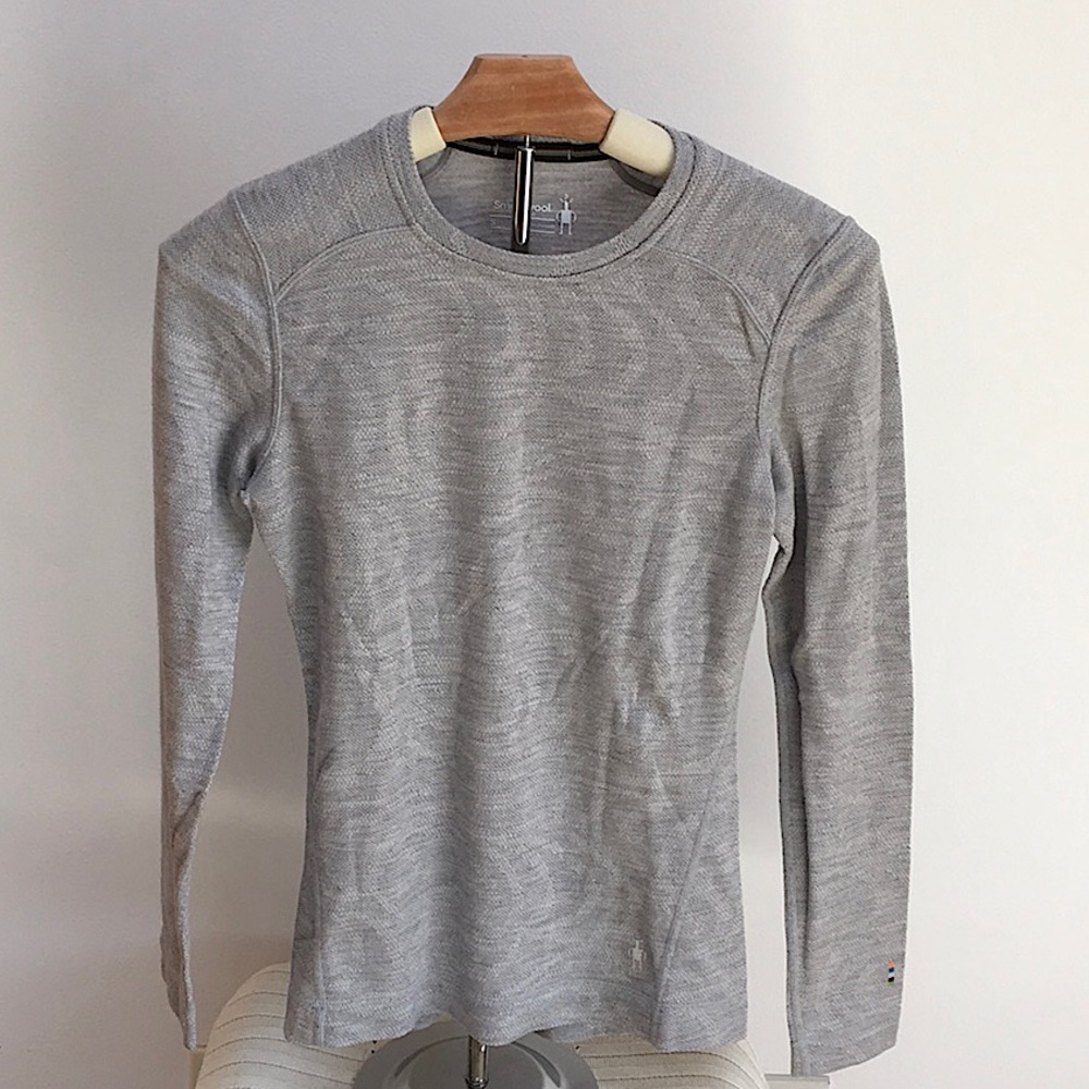 Smartwool Merino Wool 250 Base Layer Top Gray Swirls Women’s S Crewneck Small